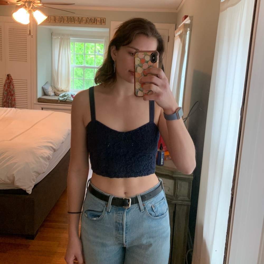 Abercrombie & Fitch Navy Lace Bralette